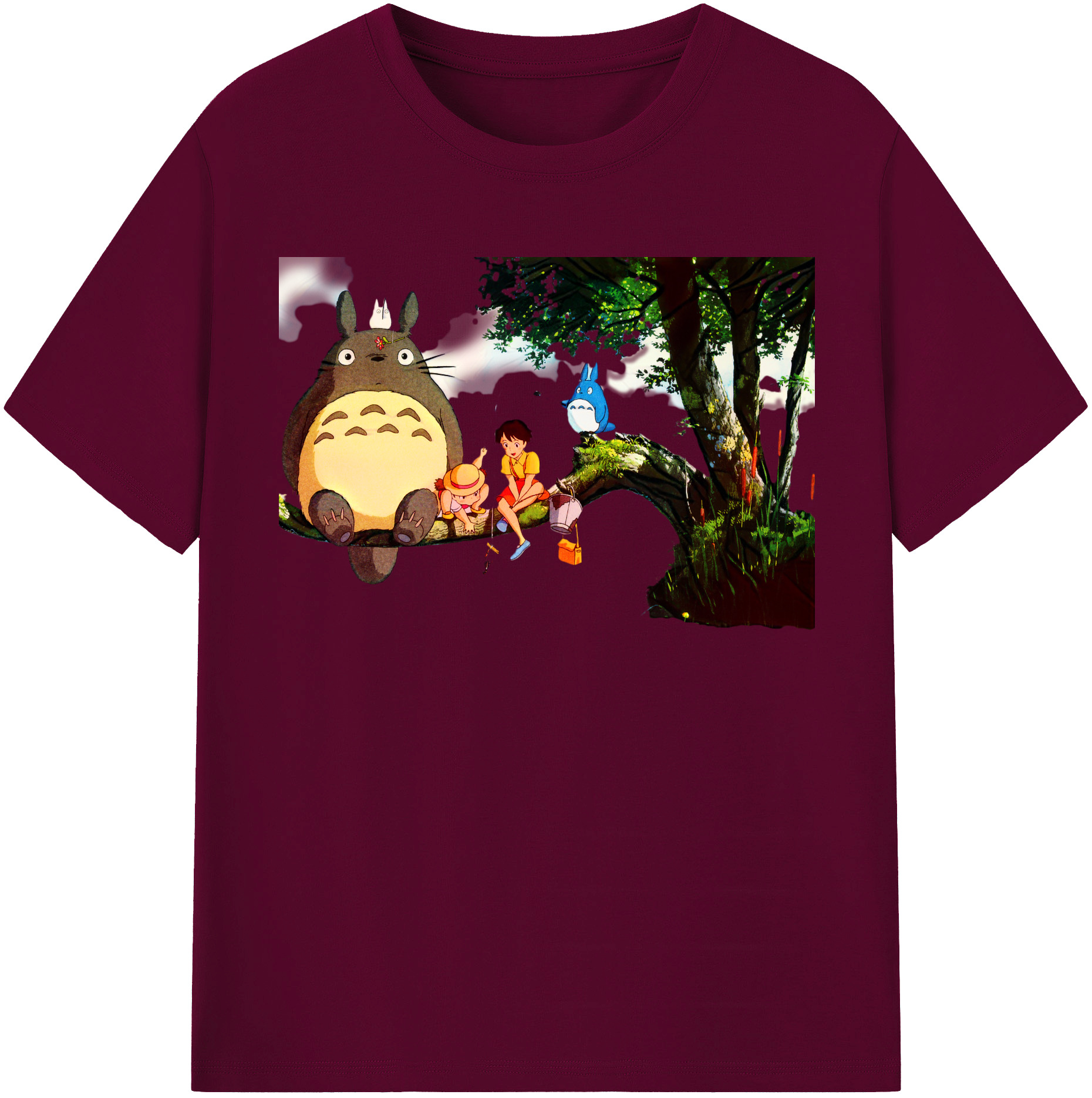 （画像用） となりのトトロ 草壁メイ 草壁サツキ My Neighbor Totoro Satsuki Kusakabe Mei Kusakabe レディースカジュアルプリントTシャツ（綿100％）